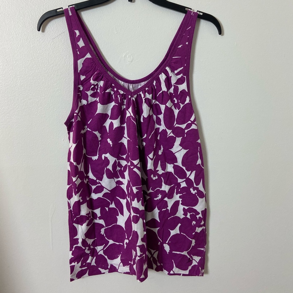 Aerie Plum/White V-Neck Tank - Size L